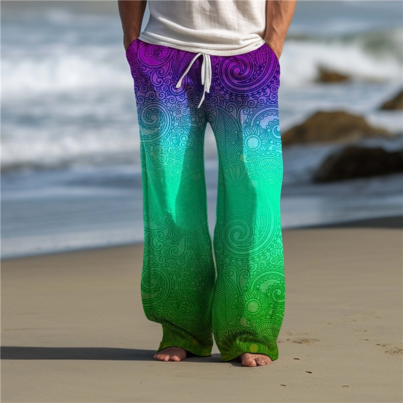 Cachemire Rétro Vintage Homme Impression 3D Pantalon Extérieur Usage quotidien Vêtement de rue Polyester Jaune Rouge Bleu S M L Taille médiale Élasticité Pantalon de 2025 ? $25.99 –P5