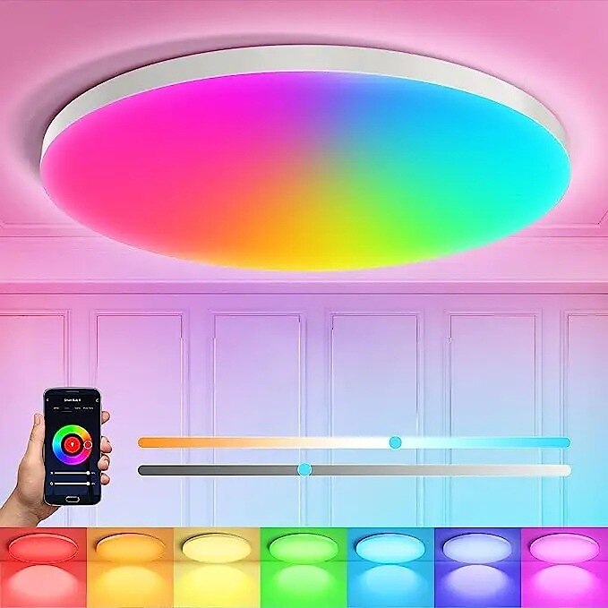 Lampe de plafond LED intelligente Tuya Smart RGBCW lampe de contrôle vocal APP à LED pour chambre et salon diamètre de 30 cm de 2025 ? $38.99 –P1