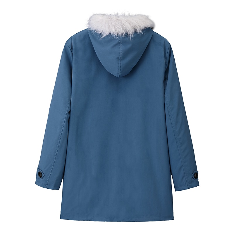 Dame Vinterfrakk Vinterjakke Parkas Vindtett Hold Varm Glidelås Lomme Pelskrage Fleece Lined Elegant og moderne Fritid hverdag Gate stil Helfarge utendørs Feriereise Valentinsdag Gate Glidelås Lang 2025 - $24.99 –P2