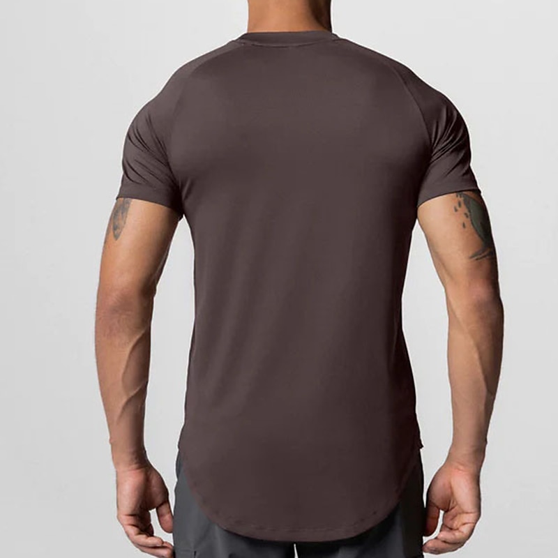 Voor heren T-shirt Fitnessshirt Basketbalshirt Atletische overhemden Strakke ronde hals Korte mouw Sport & Outdoor Vakantie Uitgaan Casual / Dagelijks Snel Drogend Zweetafvoerend Ademend Zacht Effen 2025 - $16.49 –P16