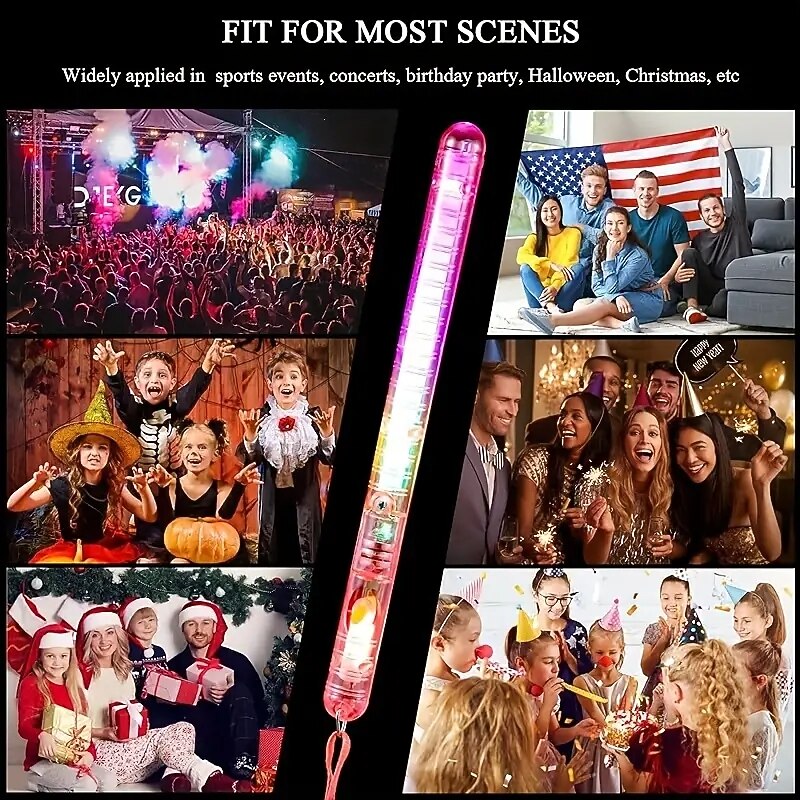 3/5/10pcs LED Glow Sticks LED Party Sticks Flash Twinkling Light Multi-color Sticks Glow Sticks With Lanyard Suitable For Birthday Parties Small Gifts For Halloween And Christmas Parties 2025 - $10.99 –P2