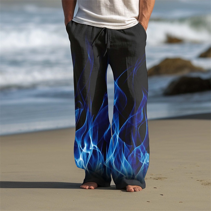 Herren Feuer Freizeithose Hosen Hose Baggy-Hosen Mittlere Taille Vintage Outdoor Streetwear Alltagskleidung Herbst Winter Blau Schwarz Rot 2026 - $31.99 –P6