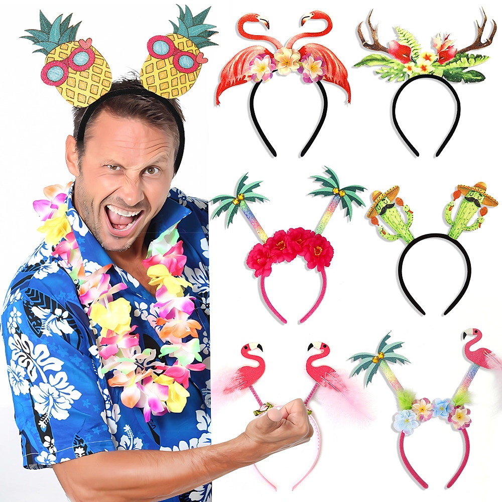 instagram sommertema flamingo pannebånd pryder coconut tree beach hawaiian pannebånd 2025 - $15.99 –P1