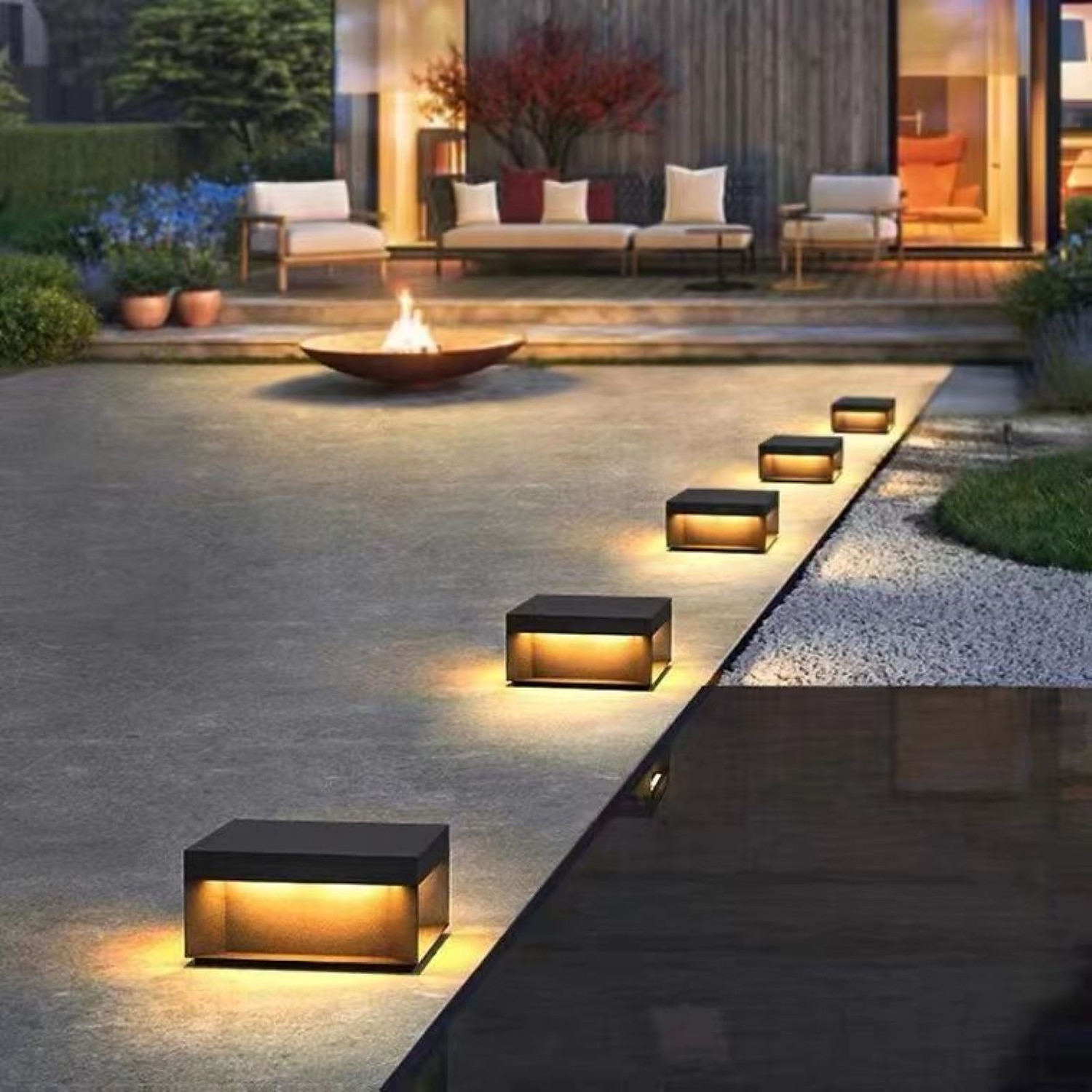 luci per pali esterni retro luci per recinzione a LED per esterni per patio decorazione del giardino luci per recinzione bianco caldo acciaio inossidabile nero pilastro esterno 110-240v del 2025 a $282.09 –P6