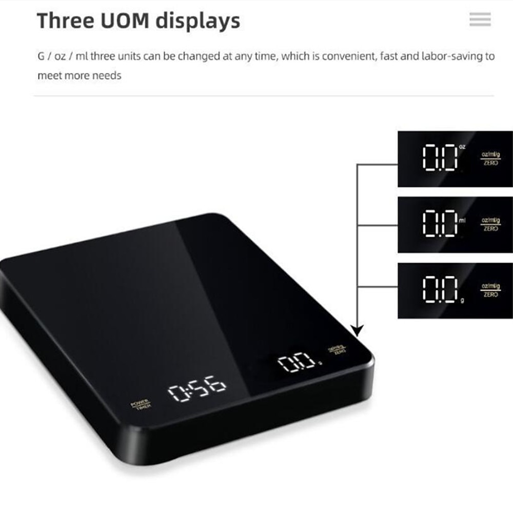 Built-in battery charging Electronic Scale Built-in Auto Timer Pour Over Espresso Smart Coffee Scale Kitchen Scales 3kg 0.1g 2025 - $28.99 –P7