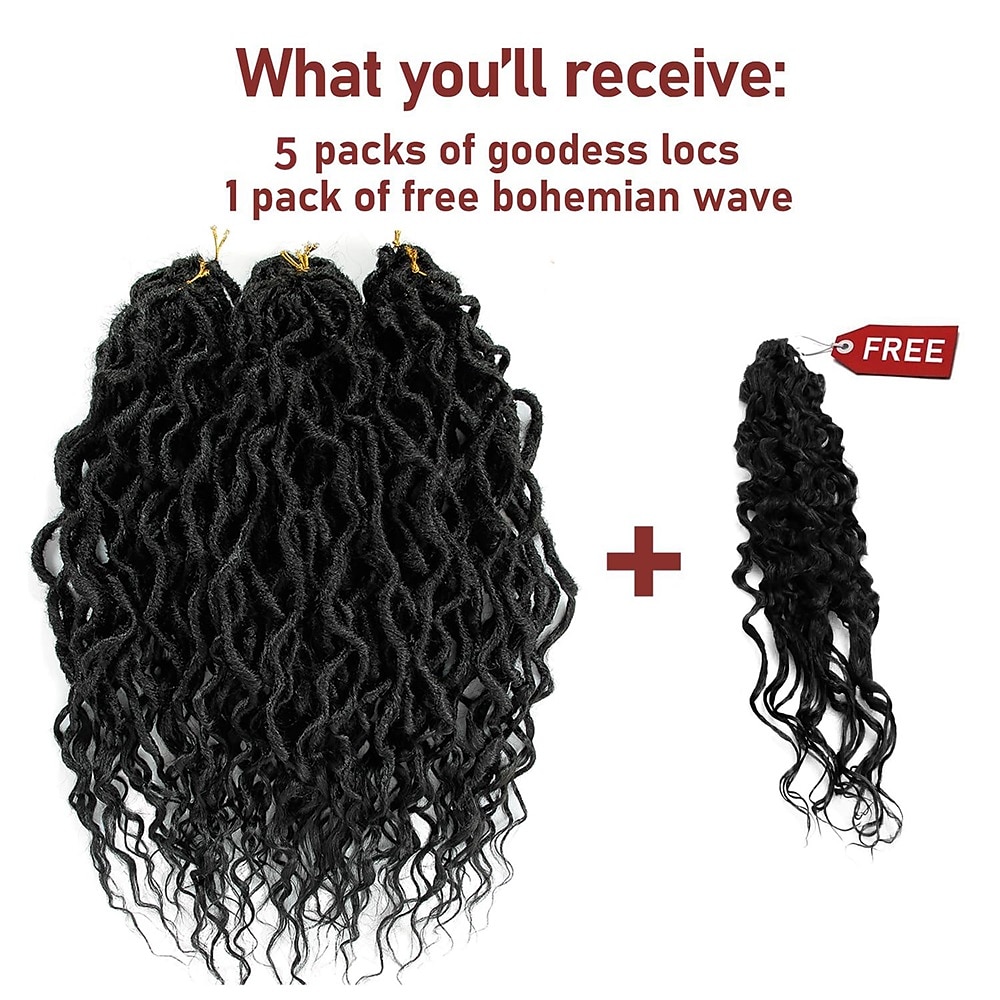 Faux Locs Crochet Hair For Black Women Soft Locs 24 Inch Goddess Crochet Hair Curly Ends Dreadlocks Boho Style Synthetic Braiding Hair Extensions 2025 - $58.99 –P4