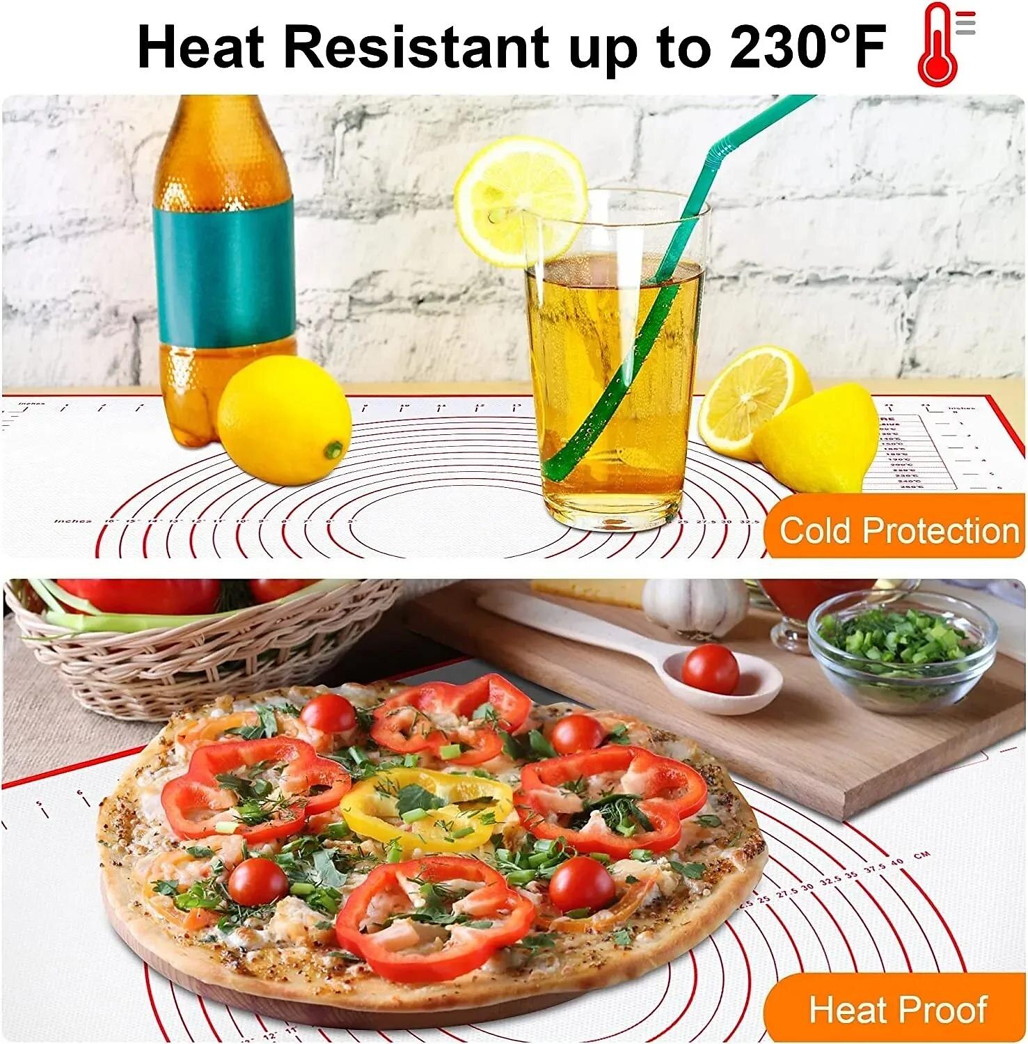Estera de silicona para hornear, almohadilla para amasar, cocina, crepes, masa de pizza, sartén antiadherente, estera de pastelería 2025 - $10.99 –P3