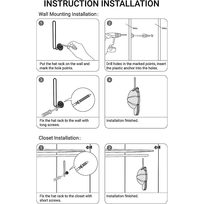 Perchero para gorras de béisbol, ganchos adhesivos para sombreros, organizador de tapas de almacenamiento, soporte para sombreros sin perforación, colgador de pared para puerta y armario 2026 - $9.99 –P3
