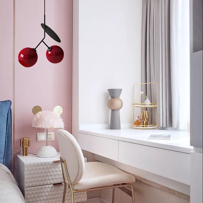 Pendant Lamp Postmodern Double-headed Creative Cherry Design Chandelier, Personalized Glass + Metal Pendant Lights for Children's Room, Bedroom, Living Room, Dining Room, Hotel Club Restaurant 2025 - $399.99 –P8