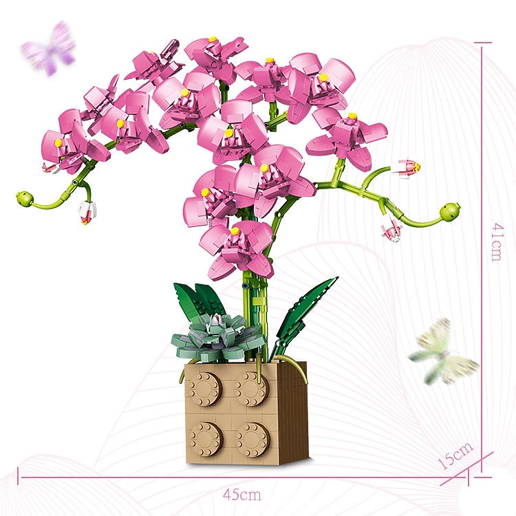 presentes de dia das mulheres presente de dia dos namorados compatível com le-go rose bloco de construção enfeites de flores g5010 bloco de construção borboleta orquídea bonsai buquê presentes de dia de 2025 por $74.99 –P7