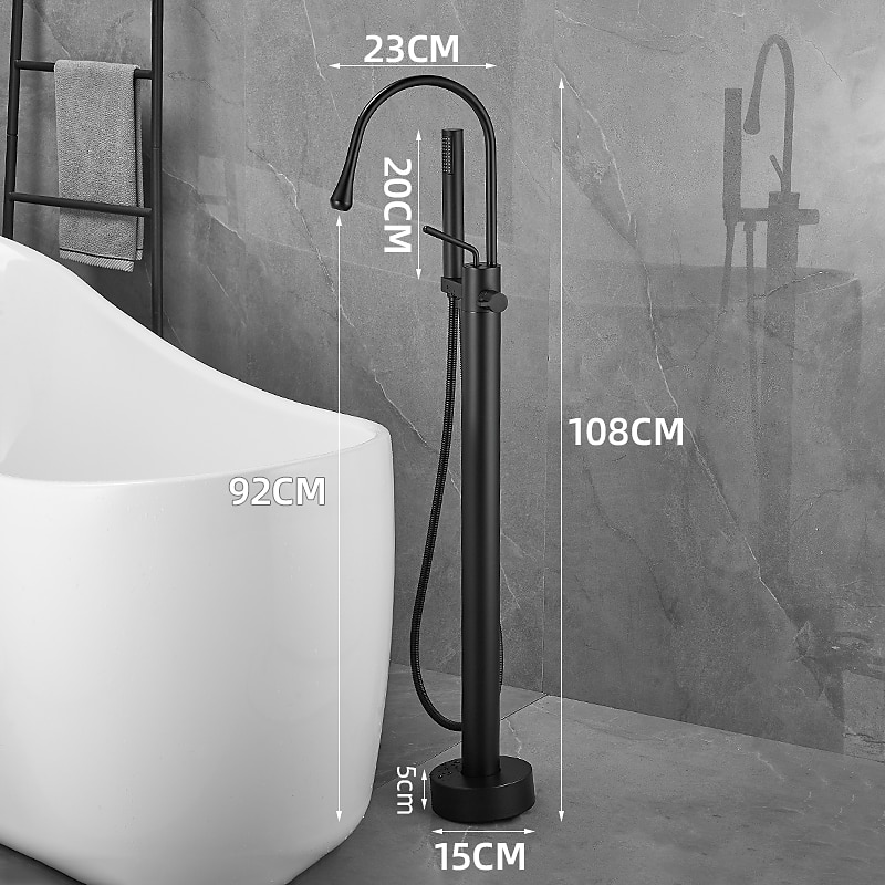 ברז לאמבטיה - מינימליסטי מגולוון עומד לבדו שסתום קרמי Bath Shower Mixer Taps 2026 - $275.39 –P1