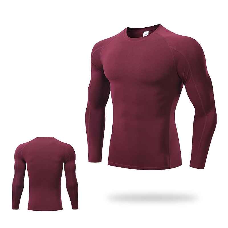 Per uomo maglietta Maglia da palestra Maglia a compressione Camicia fitness Top da uomo Girocollo Manica lunga Sportivo Da mare Per uscire Casual / quotidiano Asciugatura rapida Traspirazione del del 2025 a $15.49 –P16