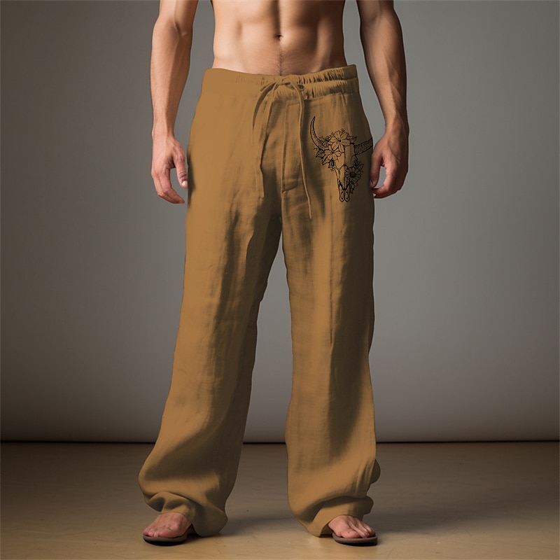 Herren Grafik Das Vieh Hosen Hose Mittlere Taille Lässig Urlaub Alltagskleidung Ausgehen Frühling Herbst Leicht Braun Blau Grün 2025 - $25.99 –P3