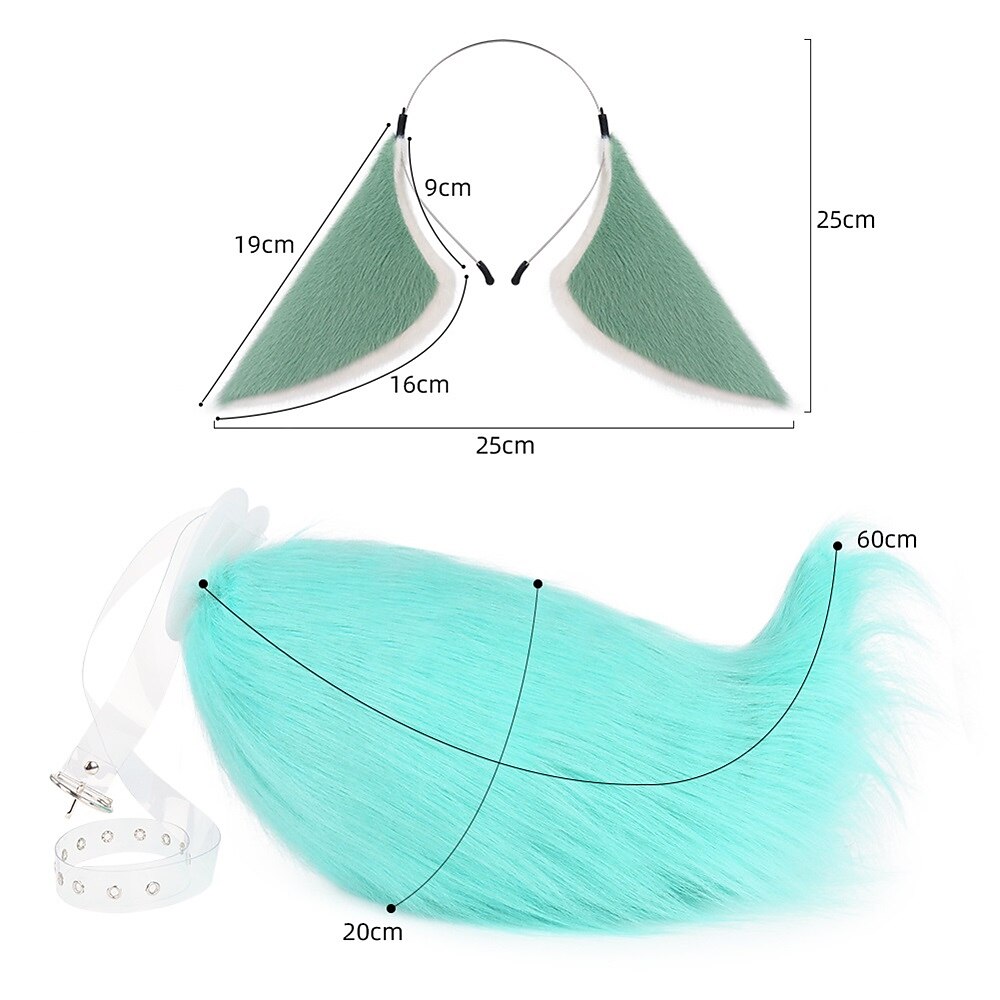 προσομοιωμένη βελούδινη κατάρρευση star dome railway hoho fox ear beast ear hoop beast tail set prop cosplay αξεσουάρ 2025 - $32.7 –P2