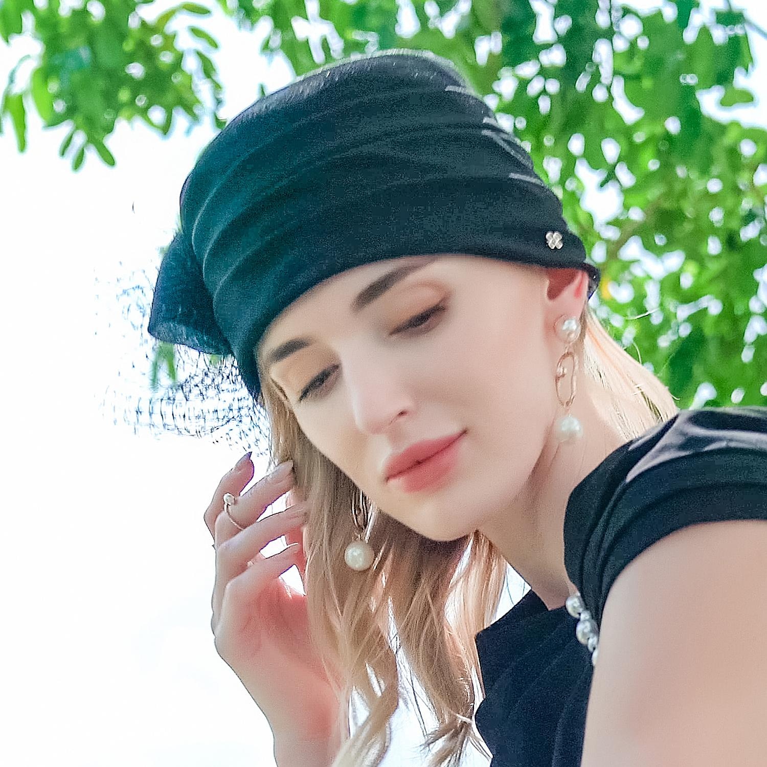 cappelli cappello a secchiello in fibra di seta ghiaccio cappello floscio matrimonio tea party elegante semplice romantico con copricapo in tulle bowknot del 2025 a $34.99 –P2