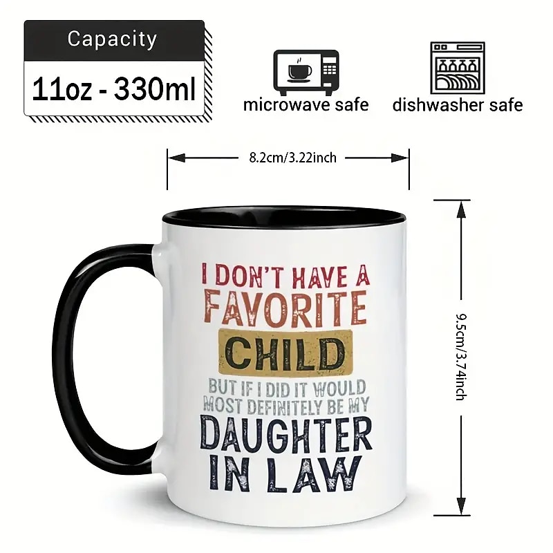 eu não tenho um filho favorito, mas se tivesse, com certeza seria minha nora caneca caneca com dizeres sarcasmo caneca para comercial de 2025 por $15.49 –P1