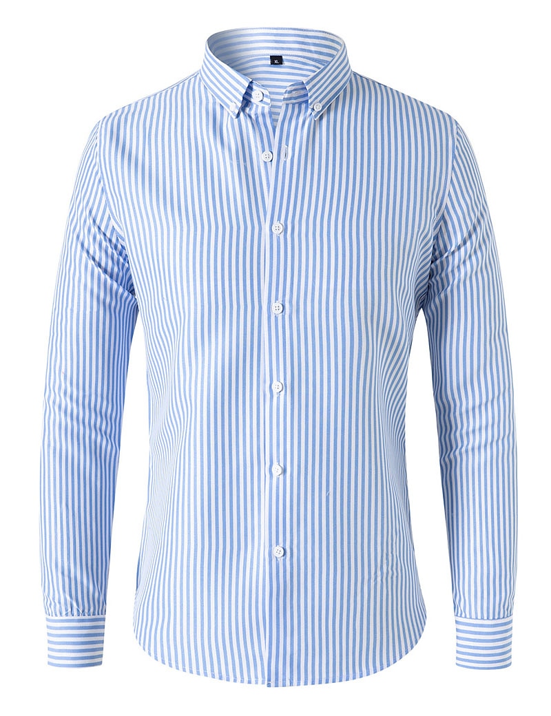 Men's Shirt Dress Shirt Button Down Shirt Black White Red Long Sleeve Stripes Lapel Spring &  Fall Office & Career Wedding Party Clothing Apparel 2025 - $21.99 –P1