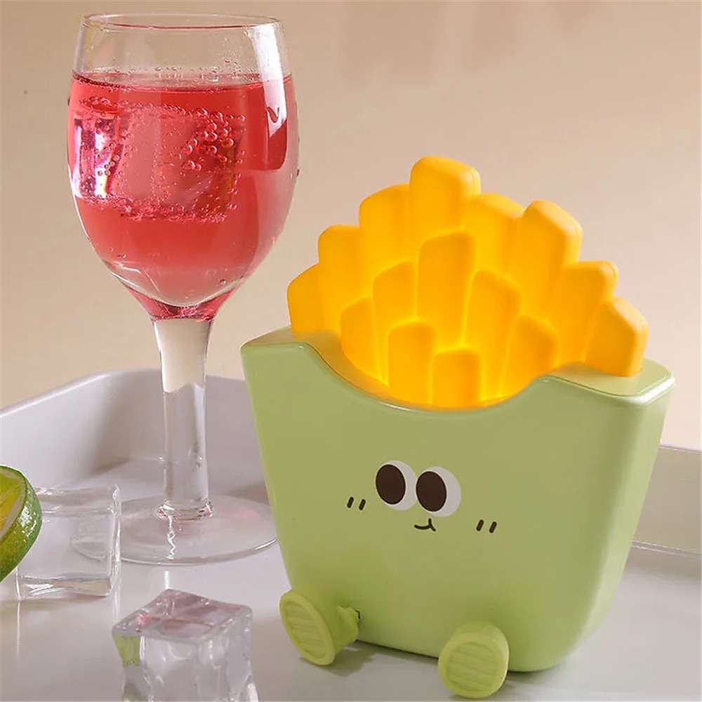 tegneserie kreativ pommes frites nattlys usb oppladbar berøringskontroll nattlampe skrivebordspynt til barnebursdagsgave 1 stk. 2025 - $26.99 –P2