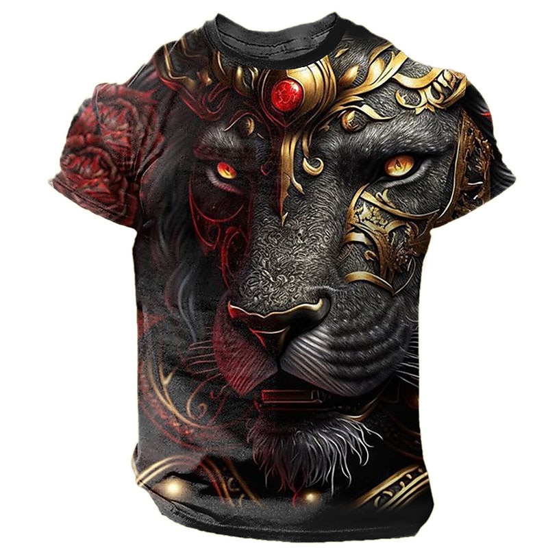 Men's Graphic Animal Tiger T shirt Short Sleeve T shirt 3D Print Crew Neck Shirt Daily Designer Retro Vintage Sports Outdoor Holiday Going out Blue Red Purple Spring & Summer Clothing Apparel S M L 2025 - $17.99 –P1