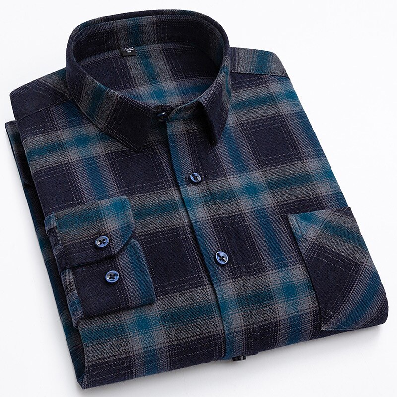 Herren Hemd Oberhemd Plaid Büro & Karriere Hochzeitsfeier Schwarz Dunkelrot Rote Blau Langarm Kargen Frühling & Herbst Bekleidung Vordertasche 2025 - $28.99 –P4