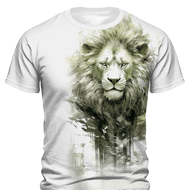 Men's Graphic Animal Lion T shirt Short Sleeve T shirt 3D Print Crew Neck Shirt Daily Designer Retro Vintage Sports Outdoor Holiday Going out Blue Red Green Spring & Summer Clothing Apparel S M L XL 2025 - $17.99 –P3