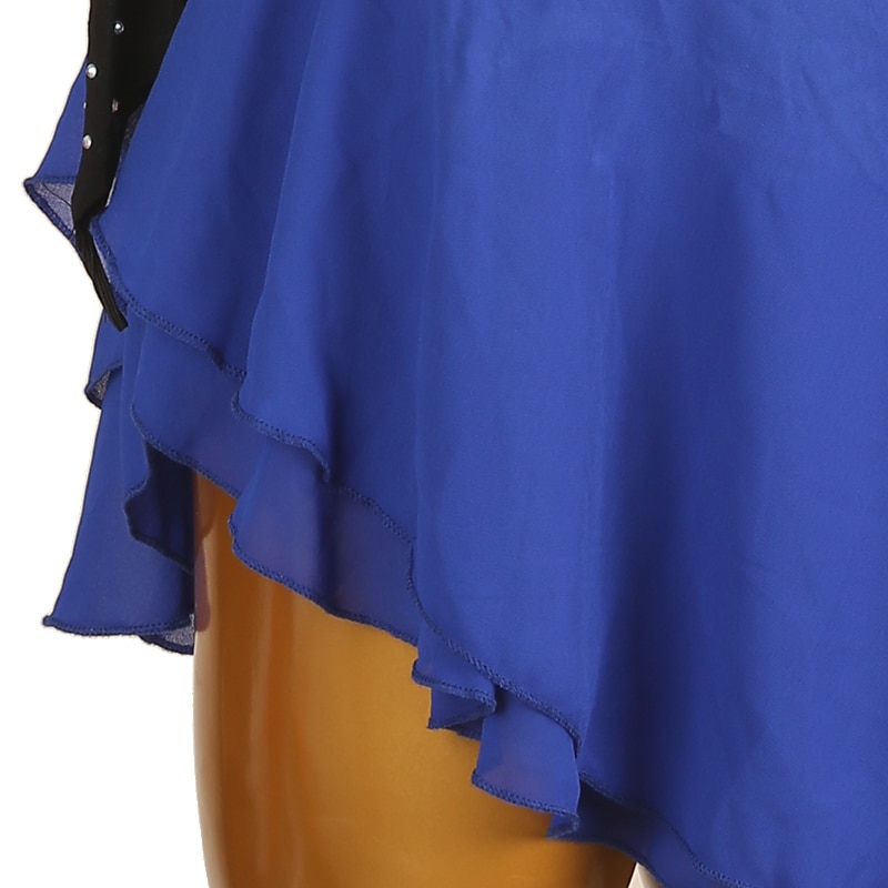 Kunstschaatsjurk Dames Voor meisjes Schaatsen Jurken Marine Blauw Lapwerk Open achterkant Netstof Spandex Hoge Elasticiteit Opleiding Wedstrijd Kunstschaatskleding Klassiek Lange mouw Schaatsen 2025 - $94.99 –P7