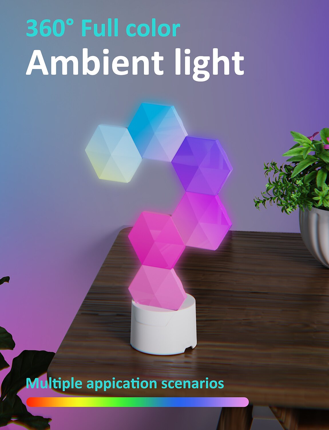 Смарт-LED светильник Tuya/Bluetooth RGB Квантовые соты настенные светильники 6/10 пакетов гексагональных светодиодов USB-зарядка атмосфера для киберспорта с управлением через приложение и звуком для 2025 - $97.99 –P5