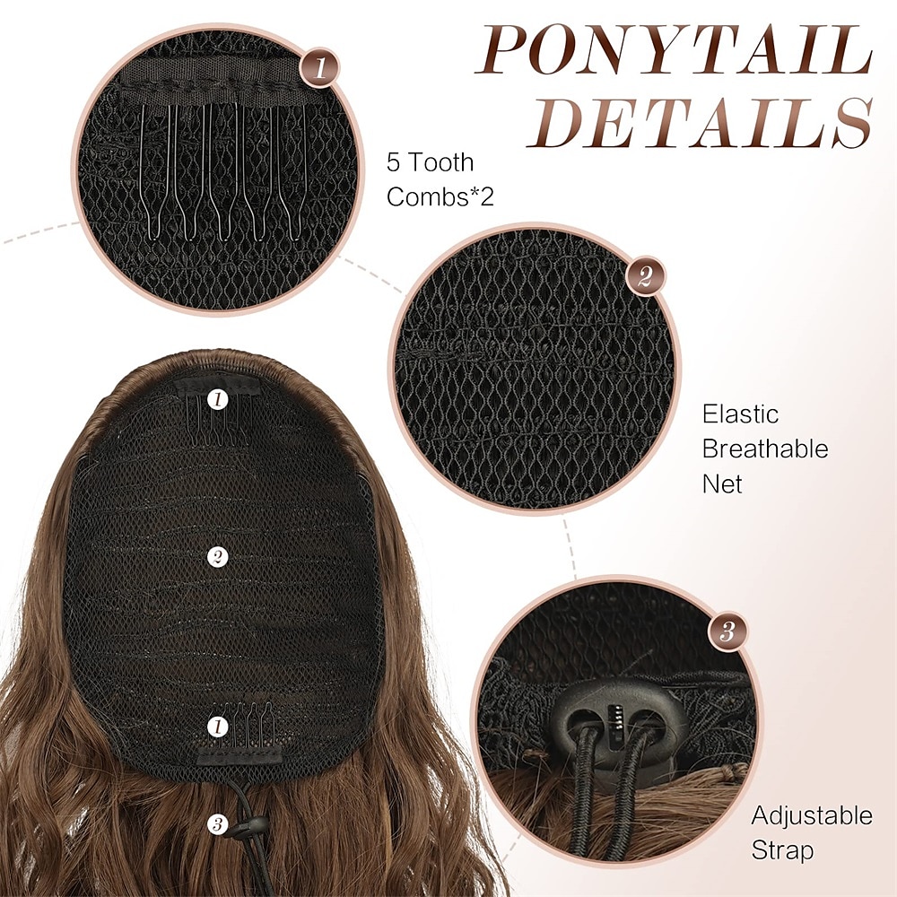 lang krullend golvend trekkoord paardenstaart extensions clip in golvend synthetische haarstukken trekkoord paardenstaarten haarstuk paardenstaart extensie voor vrouwen asblond 26 inch 2025 - $17.99 –P8