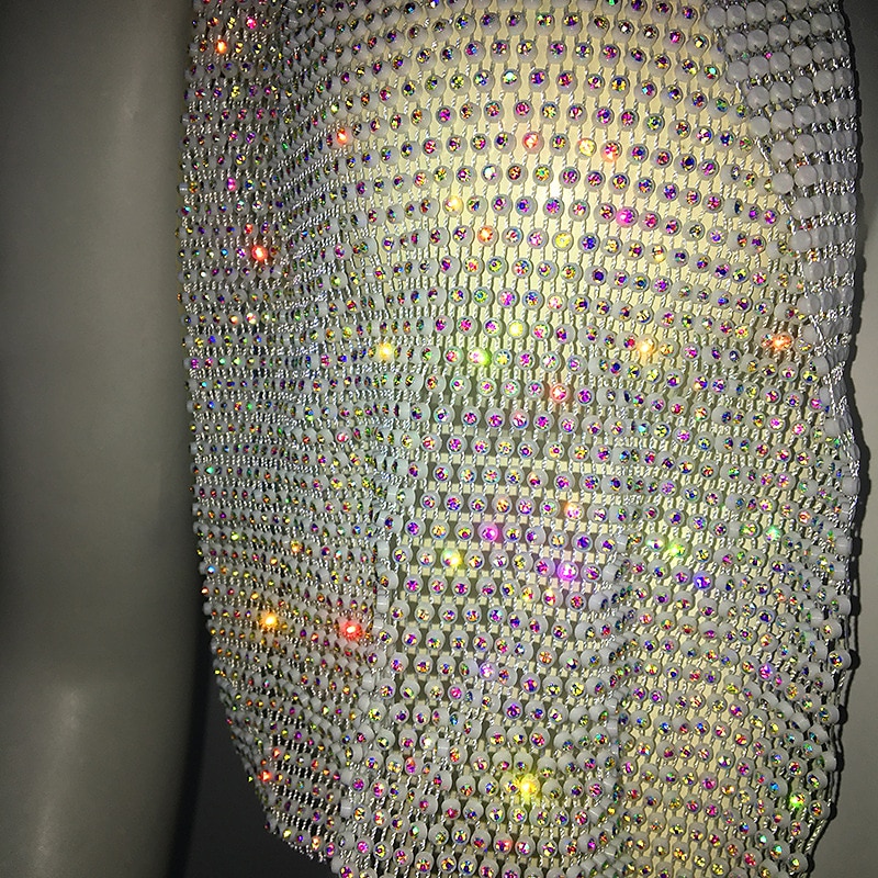 Strass a rete trasparente Avvolgimento della testa sciarpa sciarpa Metallico Brillanti Sensuale Poliestere Per Da discoteca Cosplay Carnevale Per donna Bigiotteria Gioielleria di moda del 2025 a $24.99 –P16