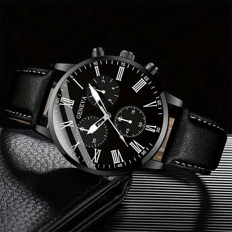 1pc Orologio Quartz da Uomo in Lega Rotondo  1pc Bracciale Accessori da Uomo del 2025 a $5.99 –P5