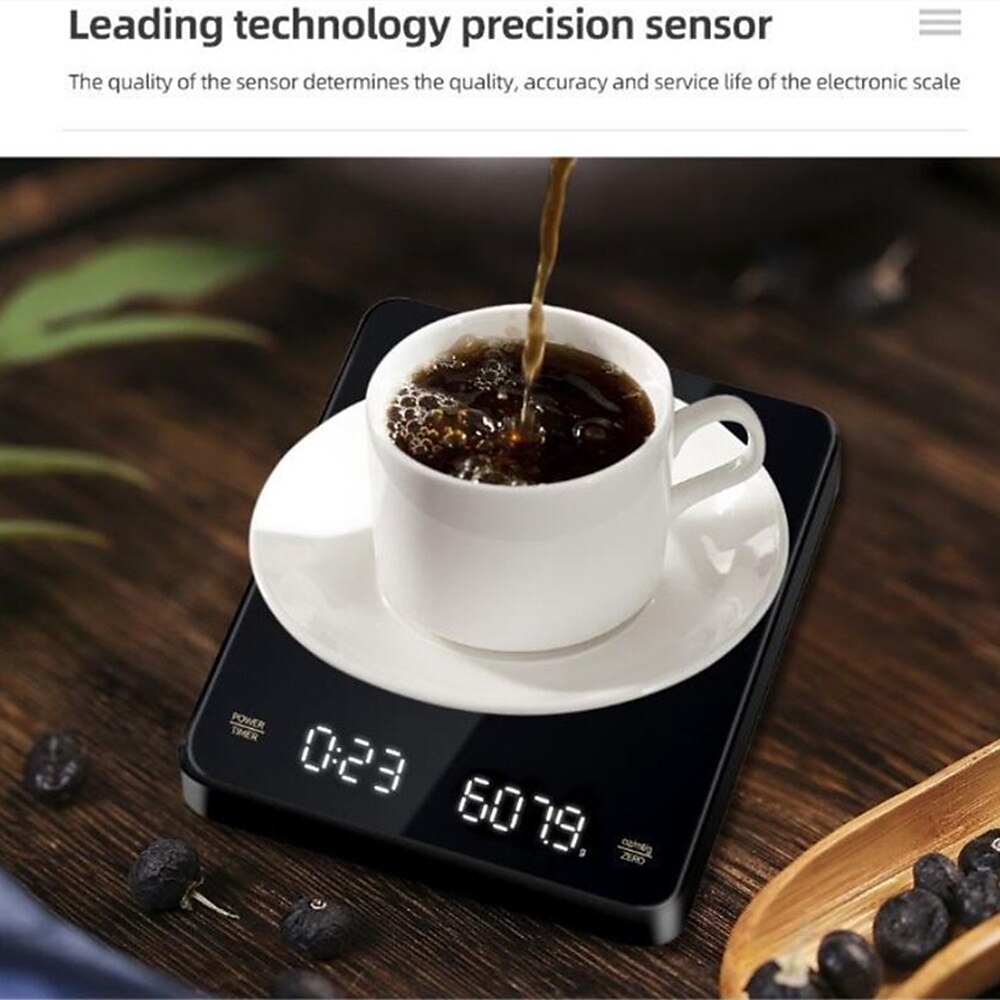 Built-in battery charging Electronic Scale Built-in Auto Timer Pour Over Espresso Smart Coffee Scale Kitchen Scales 3kg 0.1g 2025 - $28.99 –P6