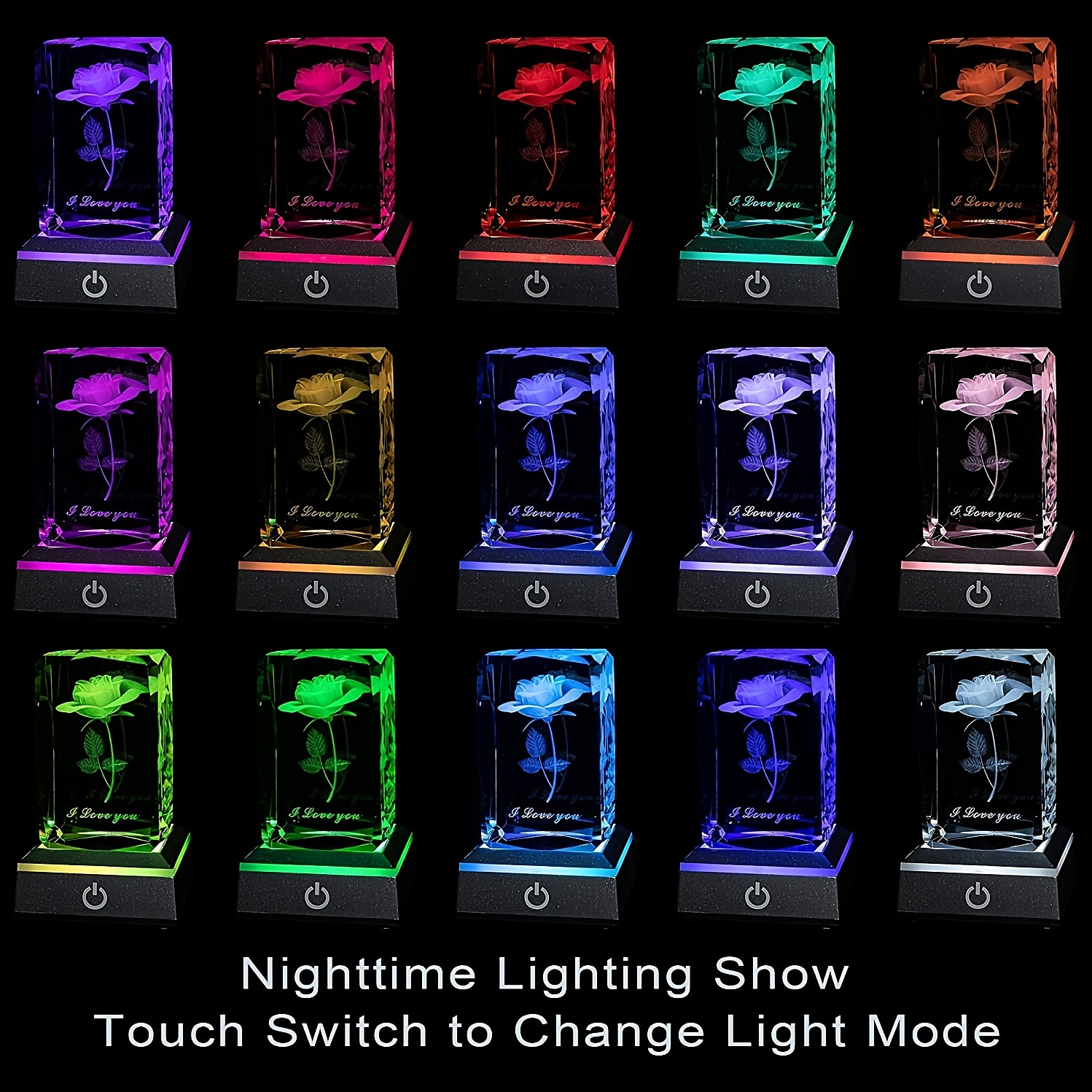1pc 3D Rose Crystal Ball with LED Color Lamp, Romantic I Love You Roses Night Light, Thanksgiving Christmas Day, Mother's Day, Birthday Gifts for Girlfriend, Wife, Mother or Friendship, Valentines 2025 - $26.99 –P4