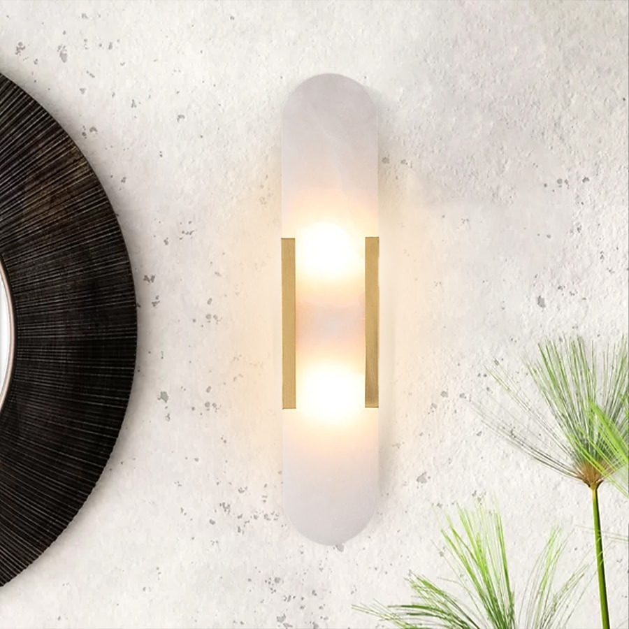 applique da parete a led in marmo ovale applique moderna luce calda apparecchio di illuminazione moderna lampade da parete per interni camera da letto sala da pranzo rame 110-240v del 2025 a $247.19 –P11