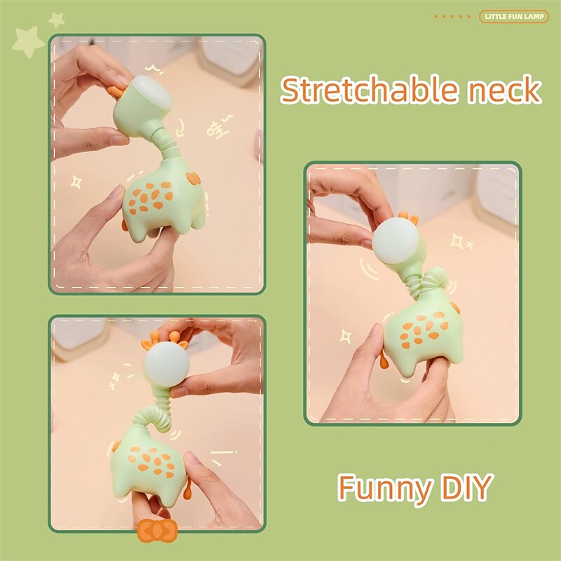 Popular Style Kids Animal Night Light Cute Giraffe Rechargeable Reading Lamp with Movable Head Children Small Gift Giraffe Night Light Dormitory Bedhead LED Sleeping Light Retractable Fun Table Lamp 2025 - $14.49 –P5