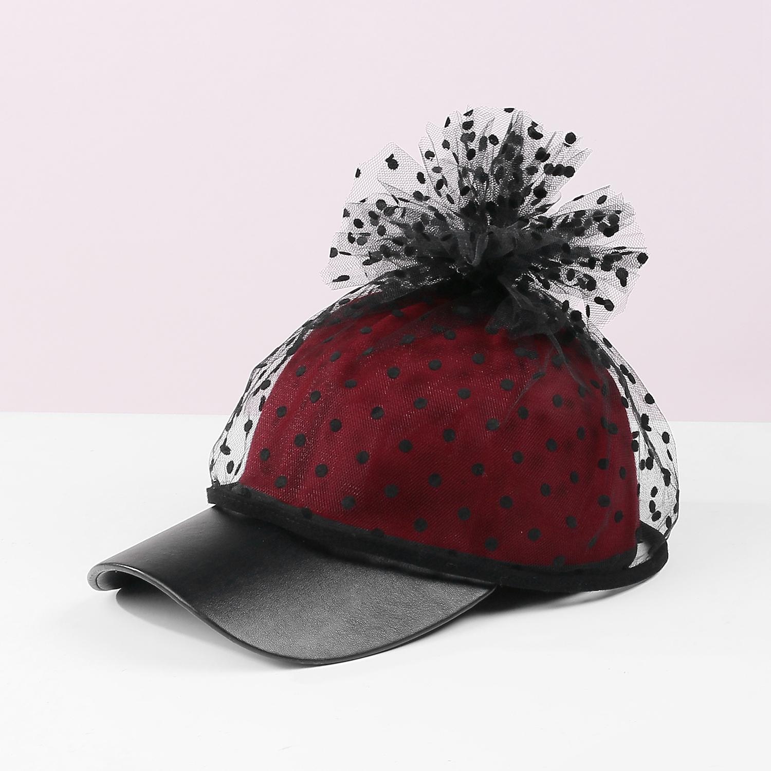 cappelli cappello da sole in fibra cappello da velo casual vacanza semplice retrò con copricapo in tulle a pois del 2025 a $23.99 –P10