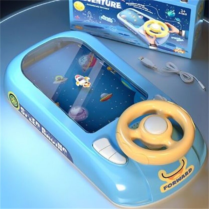 2025年 子供用ステアリングホイールシミュレーションドライビングおもちゃパズル電動卓上ゲームコンソールで、レベル間のレースや冒険を回避します。 コレクション – $103.99 –P9