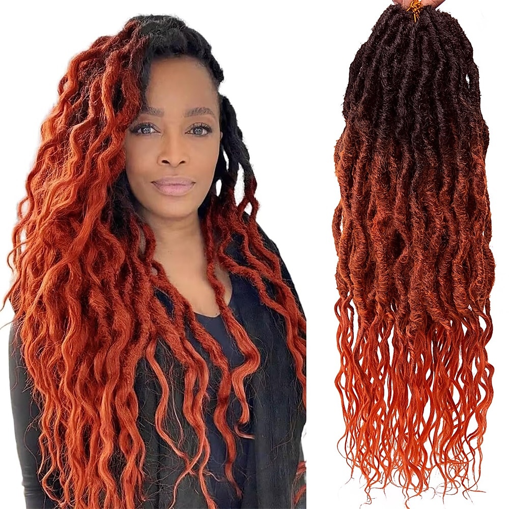 Faux Locs Crochet Hair For Black Women Soft Locs 24 Inch Goddess Crochet Hair Curly Ends Dreadlocks Boho Style Synthetic Braiding Hair Extensions 2025 - $58.99 –P12