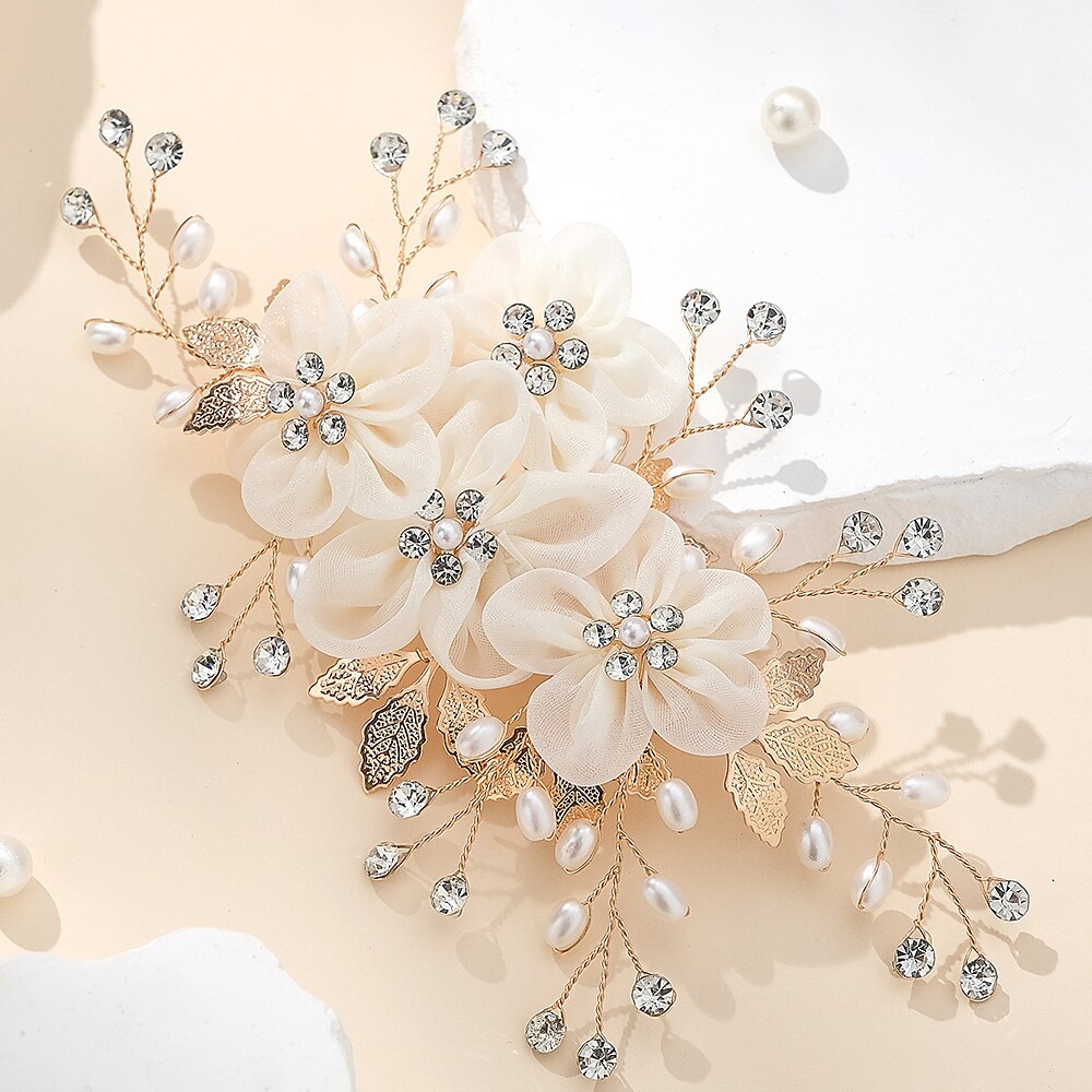 Hair Combs Headpiece Rhinestone Alloy Wedding Cocktail Elegant Luxury With Rhinestone Faux Pearl Headpiece Headwear 2025 - €12.99 –P2