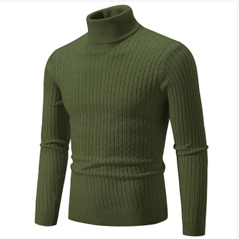 Herren Rollkragenpulli Pullover Strickpullover Rollkragenpullover für Herren Gerippt Gedrehtes Stricken Retro Stilvoll Farbblock Rollkragen Perlenbesetzter Saum Pullover Täglich Festtage Bekleidung 2025 - $18.49 –P12