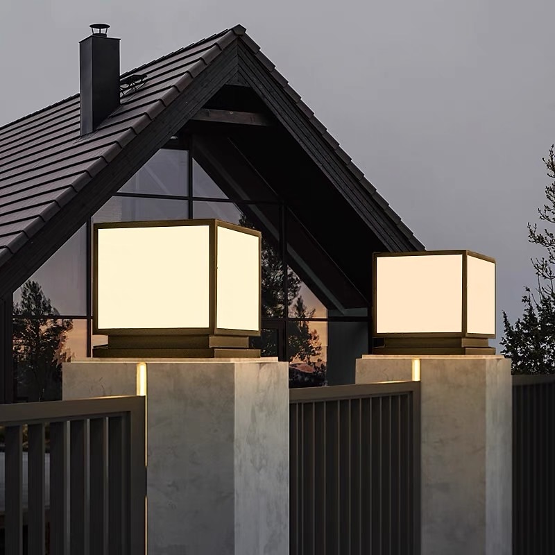 colonne lumineuse extérieure ip65 e26 colonne lumineuse en verre étanche extérieure carrée led colonne lumineuse villa cour clôture paysage colonne lumineuse colonne en aluminium lumineuse de 2025 ? $196.19 –P2
