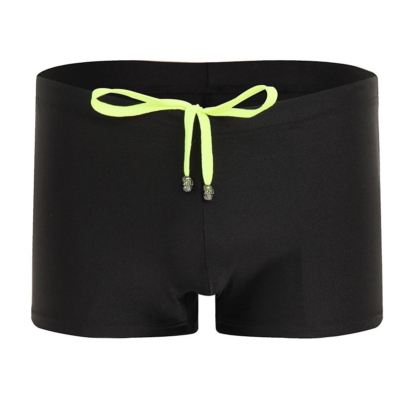 Men's Swim Trunks Swim Shorts Daily Beach Quick Dry Breathable Drawstring Elastic Waist Plain Short Sport Casual Activewear Black White Stretchy 2025 - $8.99 –P18
