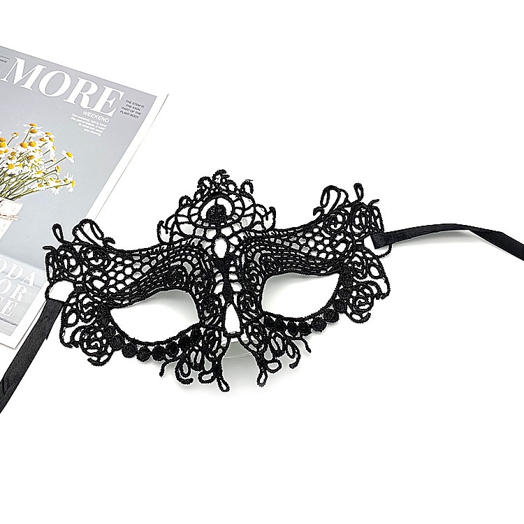 10 pezzi maschera in pizzo per feste per adulti mezzo viso ballo in maschera oggetti di scena di Halloween per donne maschera per gli occhi nera divertente del 2025 a $19.49 –P7