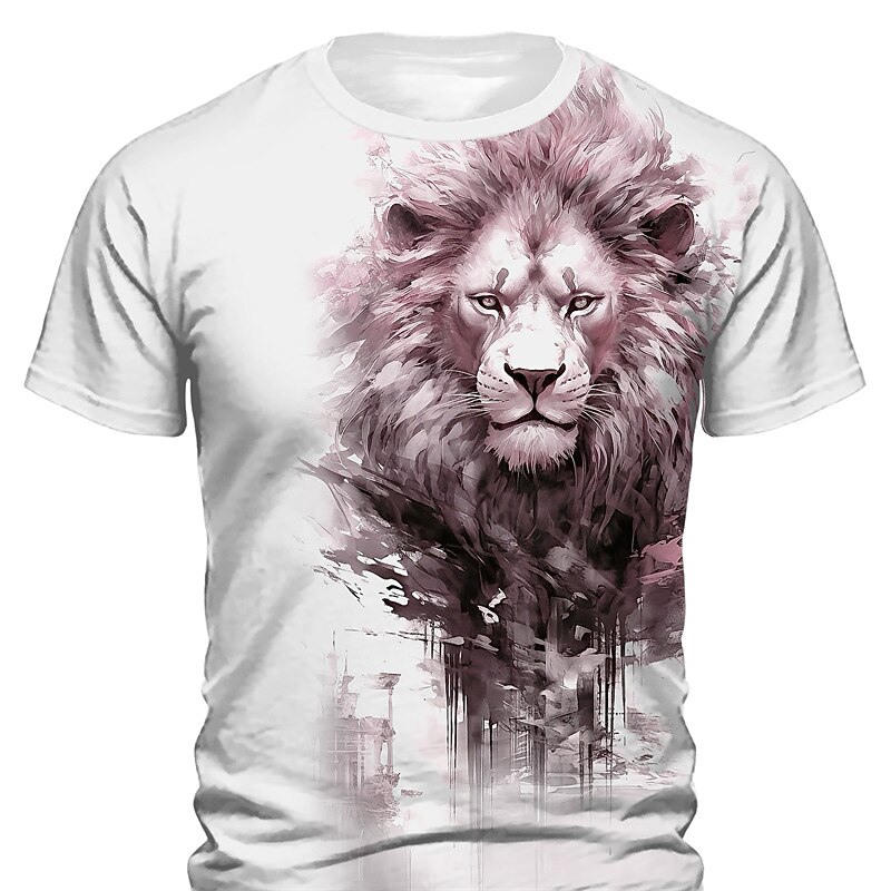 Men's Graphic Animal Lion T shirt Short Sleeve T shirt 3D Print Crew Neck Shirt Daily Designer Retro Vintage Sports Outdoor Holiday Going out Blue Red Green Spring & Summer Clothing Apparel S M L XL 2025 - $17.99 –P2