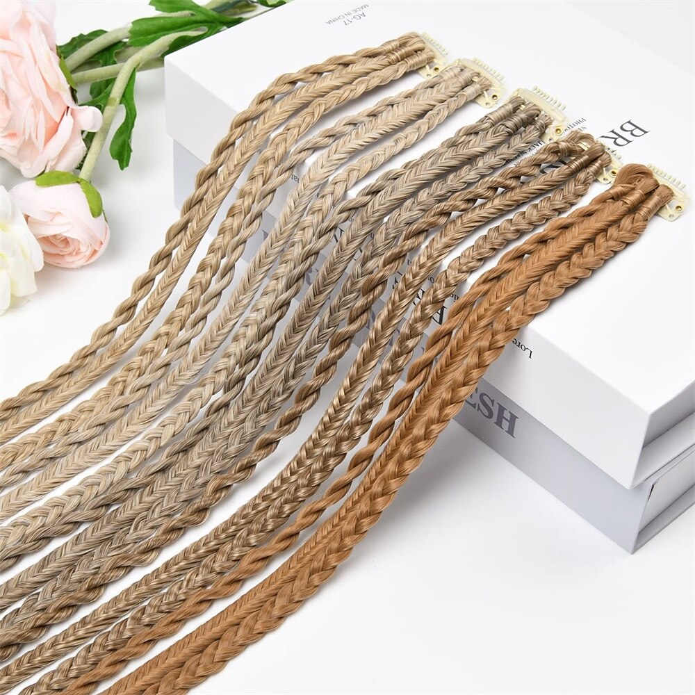 extensions de cheveux à clipser reecho 6 pcs extensions de cheveux à clips tresses de bébé tresses pour l'été et la fête 22 postiches synthétiques longues et douces naturelles de 2025 ? $28.99 –P4