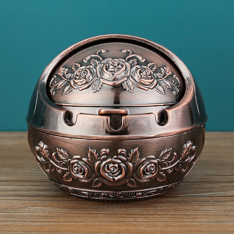 scrumieră ornament de capac vintage rezistentă la vânt, țigară retro decorativă metalică, gadget-uri țigări masă în aer liber trabucuri scrumiere de interior 2025 - $15.49 –P7