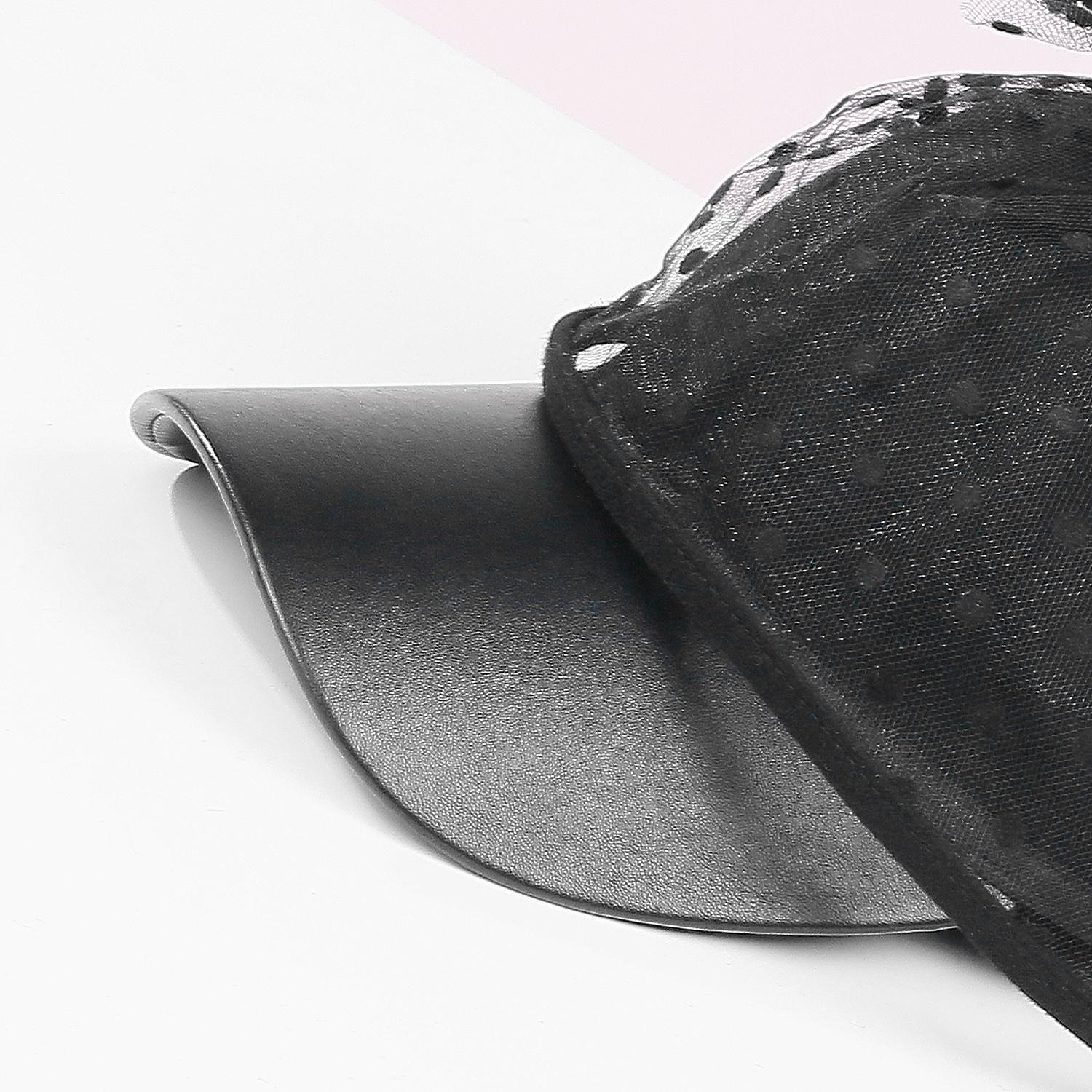 cappelli cappello da sole in fibra cappello da velo casual vacanza semplice retrò con copricapo in tulle a pois del 2025 a $23.99 –P3