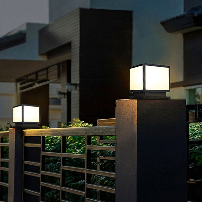 colonne lumineuse extérieure ip65 e26 colonne lumineuse en verre étanche extérieure carrée led colonne lumineuse villa cour clôture paysage colonne lumineuse colonne en aluminium lumineuse de 2025 ? $196.19 –P8