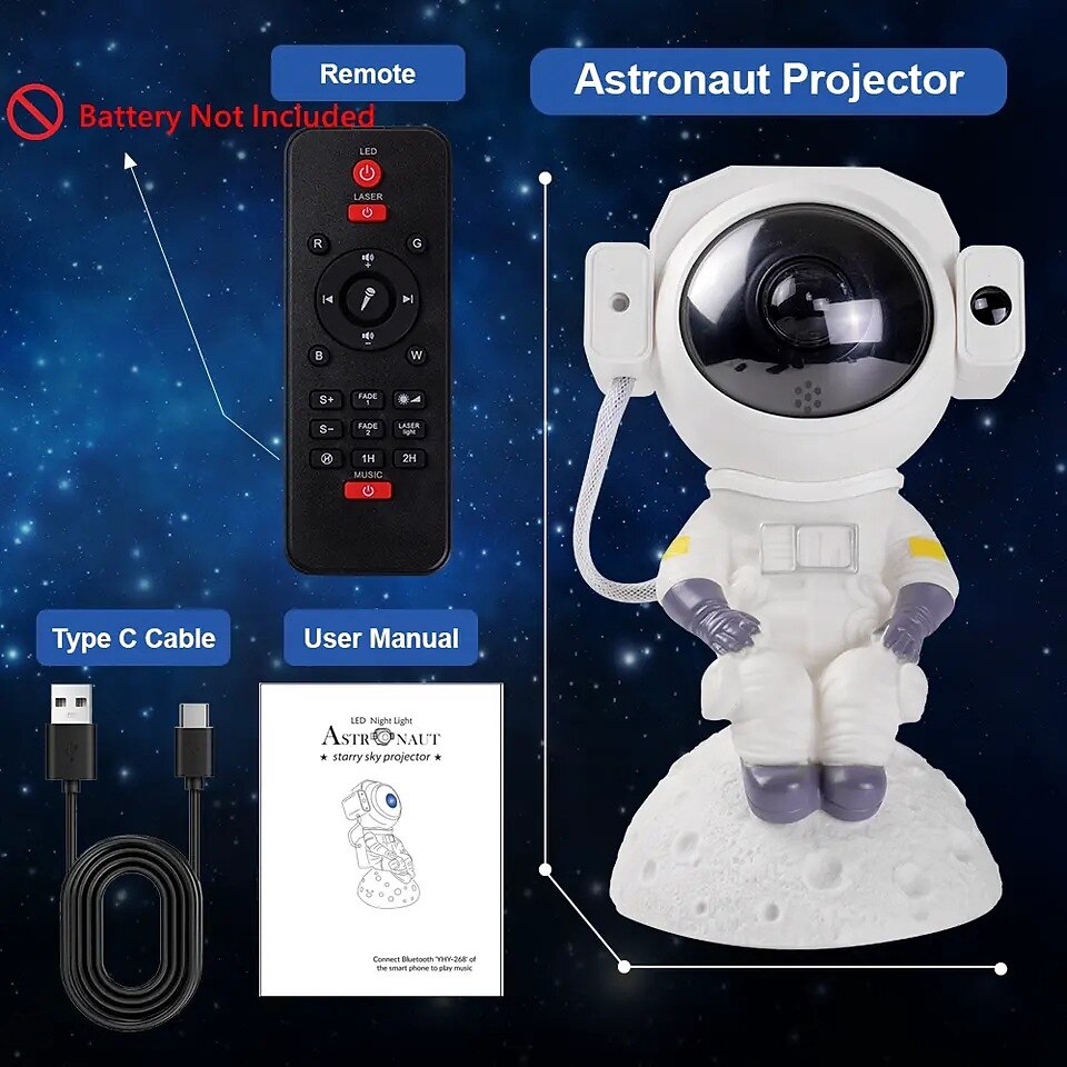 2025年 新しいミニ宇宙飛行士スカイライトカラフルな投影ライト満天スター雰囲気ナイトライトusb電源  コレクション – $38.99 –P2