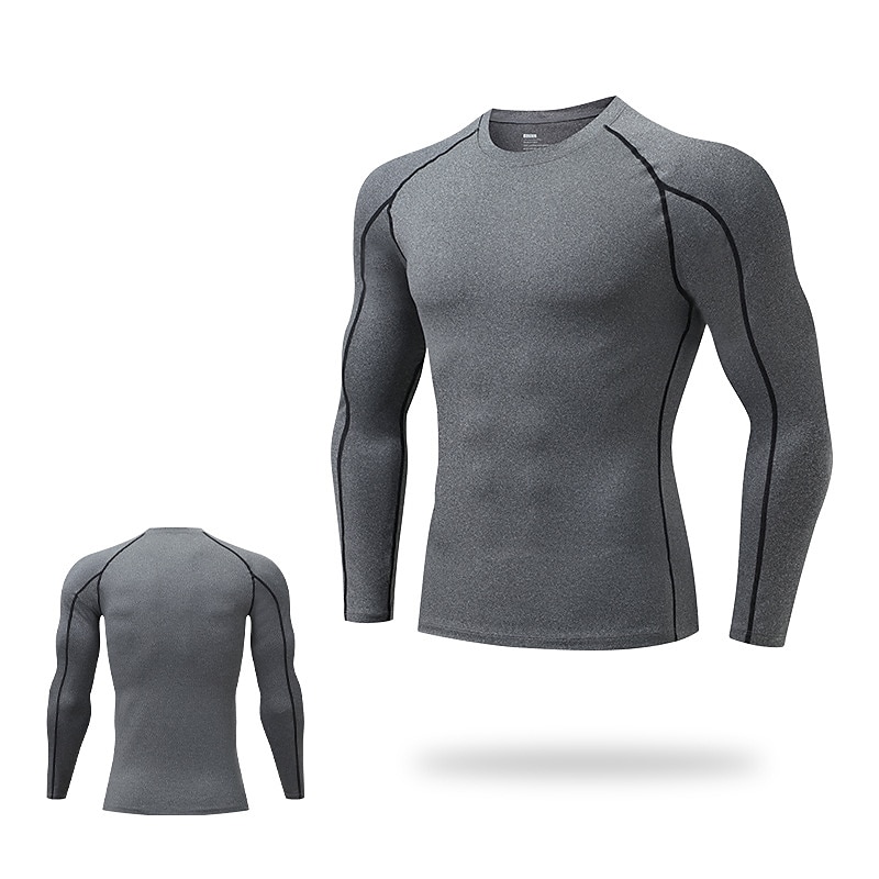 Per uomo maglietta Maglia da palestra Maglia a compressione Camicia fitness Top da uomo Girocollo Manica lunga Sportivo Da mare Per uscire Casual / quotidiano Asciugatura rapida Traspirazione del del 2025 a $15.49 –P7