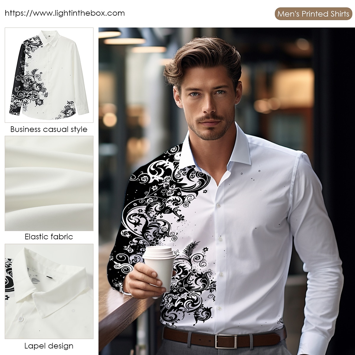Homme Floral Chemise manche longue Mode Design Décontractées du quotidien Vacances Sortie Printemps été Col rabattu Impression 3D Bouton bas Noir Rouge Bleu Marron Vert de 2025 ? $25.99 –P4